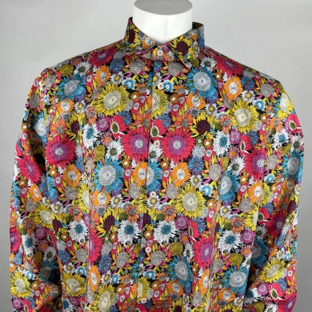 Kalmin Ross Floral Long Sleeve Shirt Mens 2XL NWOT $119 Button-up Multicolor‎
